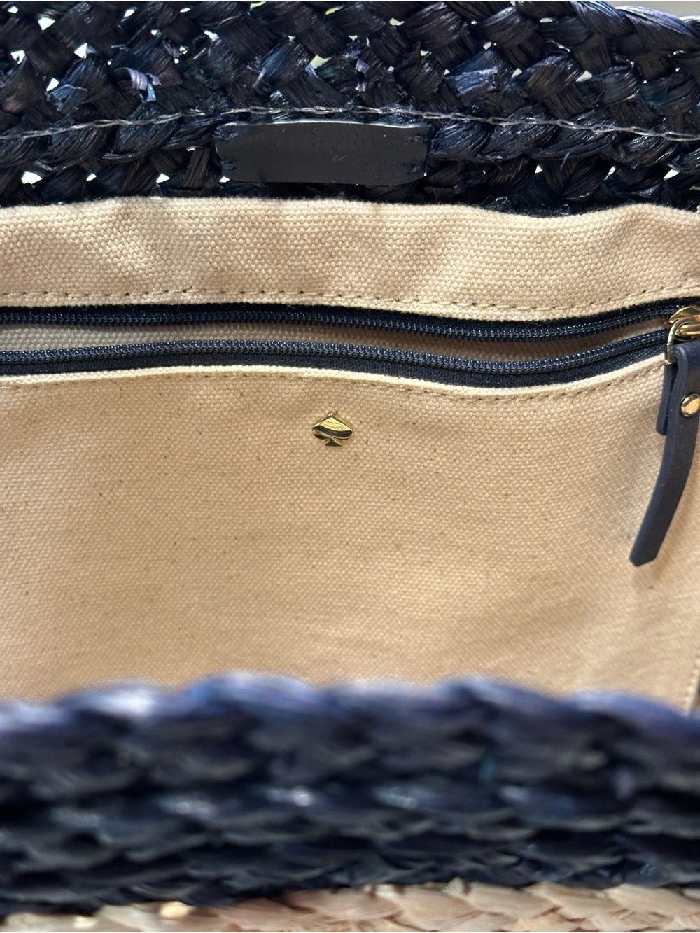 kate spade Shore Thing Navy, Natural & Red 'Out and About' Striped Straw Tote - Picture 11 of 16